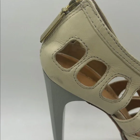 L.A.M.B. Sexy Cream Leather Strappy Platform Stiletto Heels Shoes **Size 7.5**🔥🔥 - Picture 11 of 11